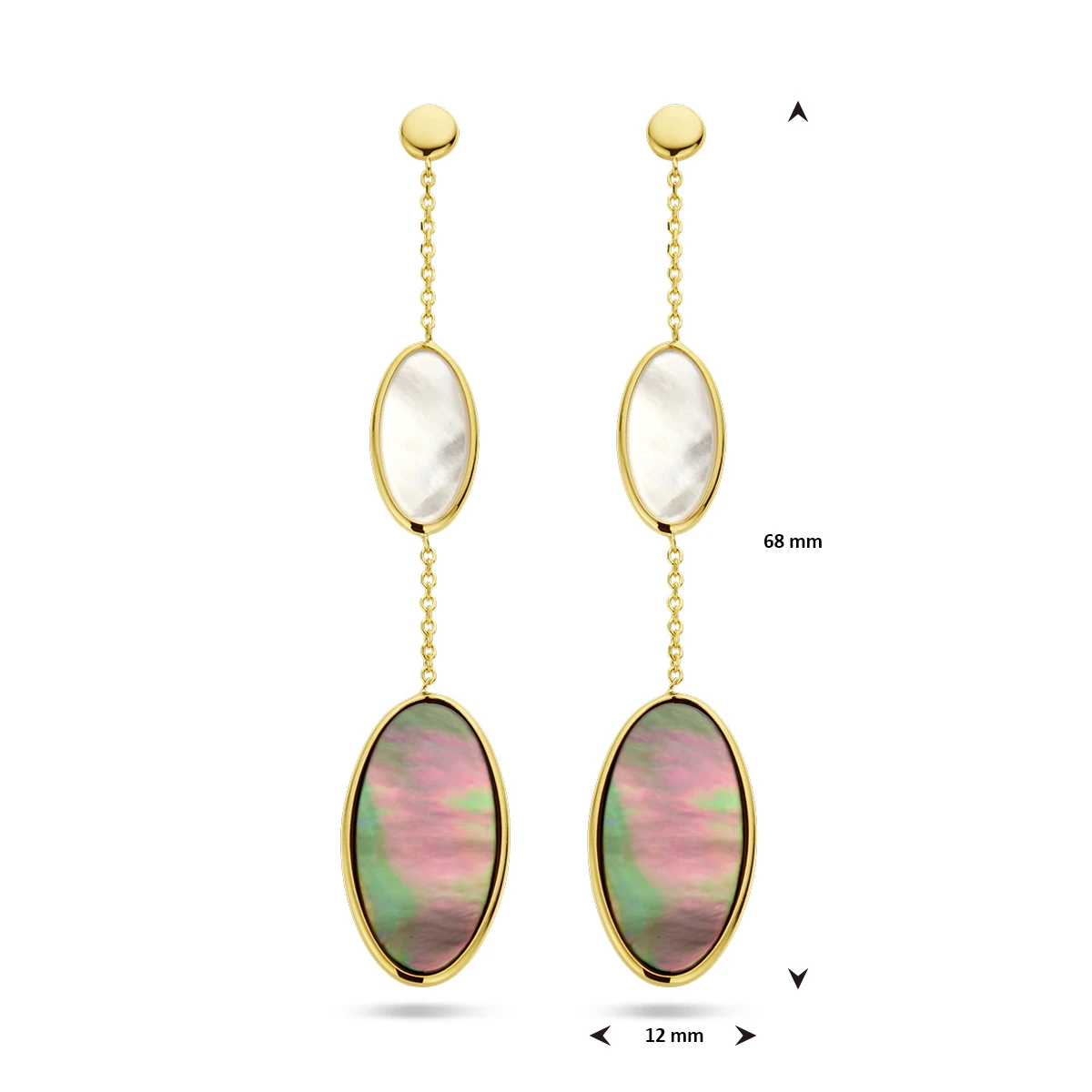 oorhangers parelmoer 14K geelgoud