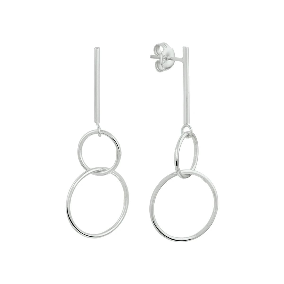 oorhangers rondjes zilver gerhodineerd