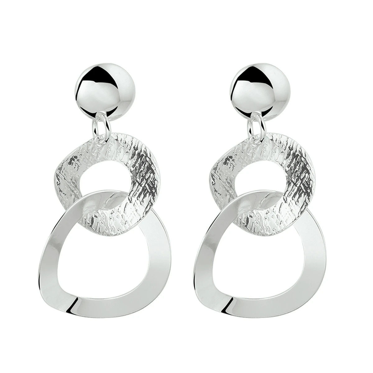 oorhangers rondjes zilver gerhodineerd