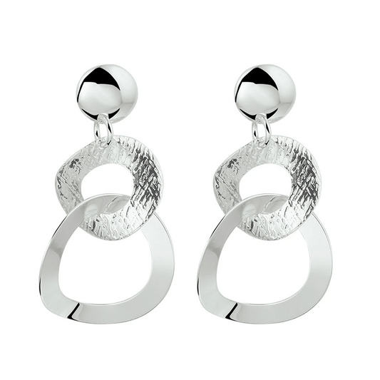 oorhangers rondjes zilver gerhodineerd