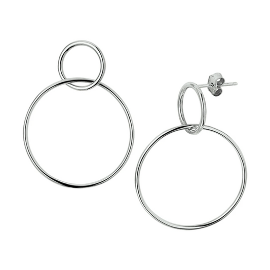 oorhangers rondjes zilver gerhodineerd