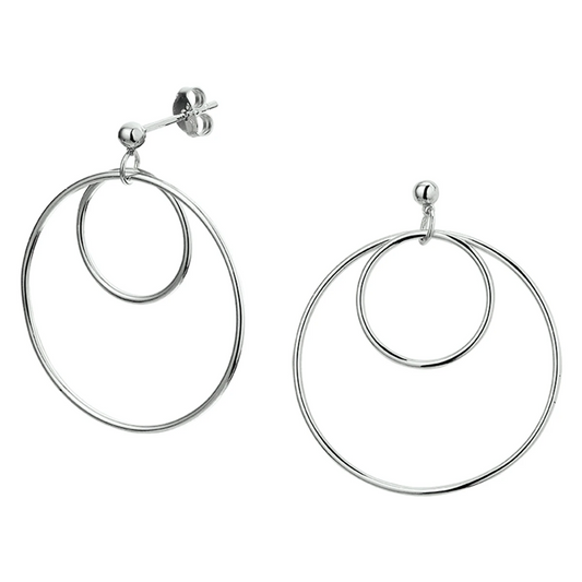 oorhangers rondjes zilver gerhodineerd