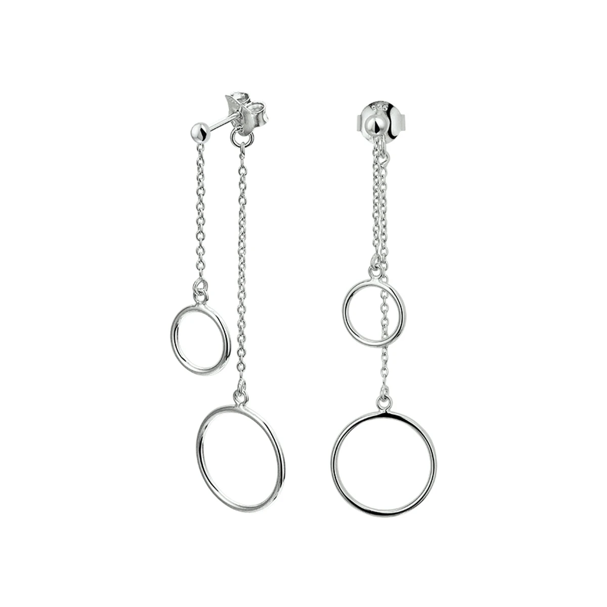 oorhangers rondjes zilver gerhodineerd