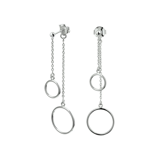 oorhangers rondjes zilver gerhodineerd