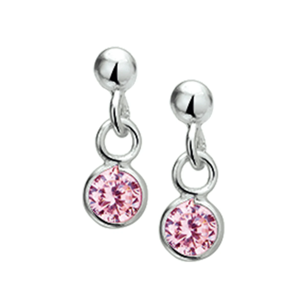 oorhangers roze zirkonia zilver wit