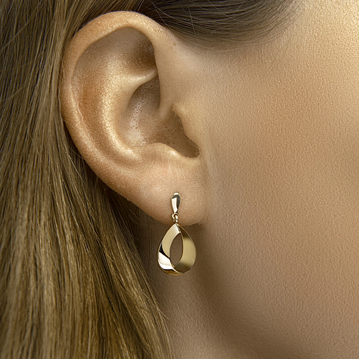 oorhangers schakel 14K geelgoud