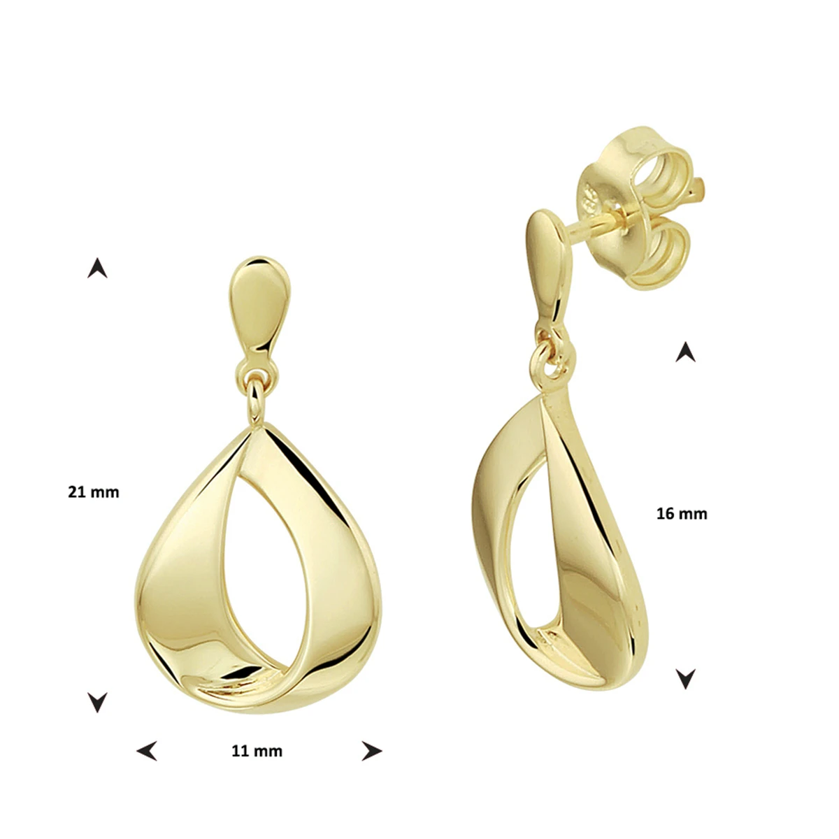 oorhangers schakel 14K geelgoud