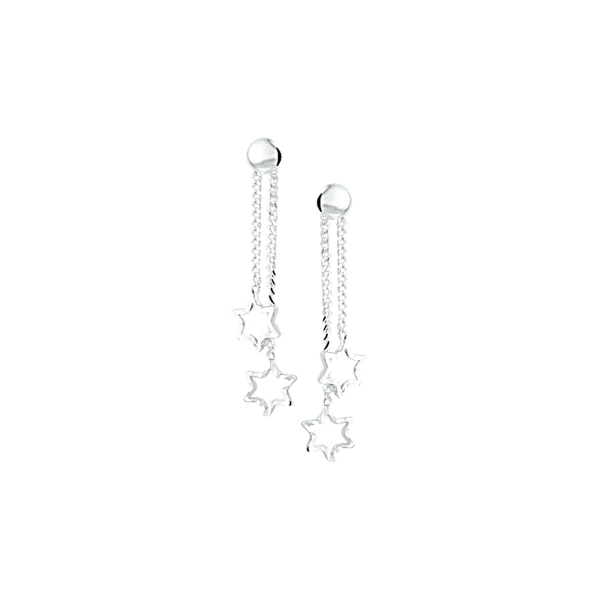 oorhangers  ster zilver gerhodineerd