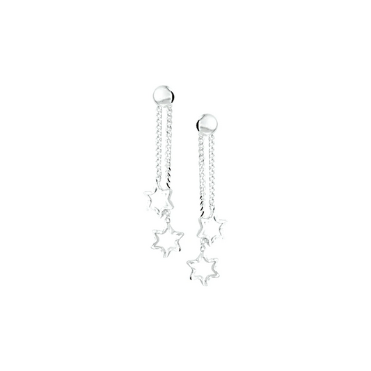 oorhangers  ster zilver gerhodineerd
