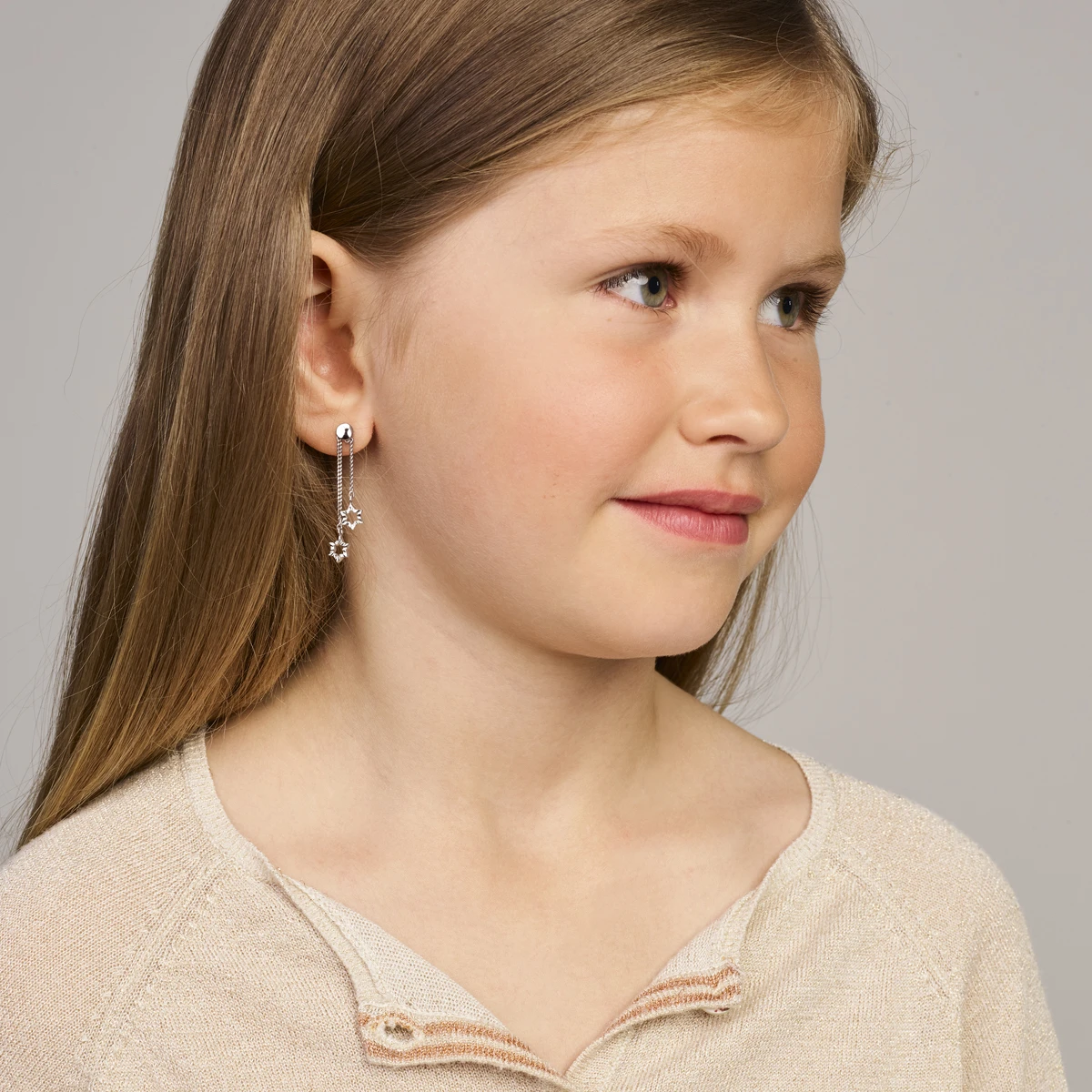 oorhangers  ster zilver gerhodineerd
