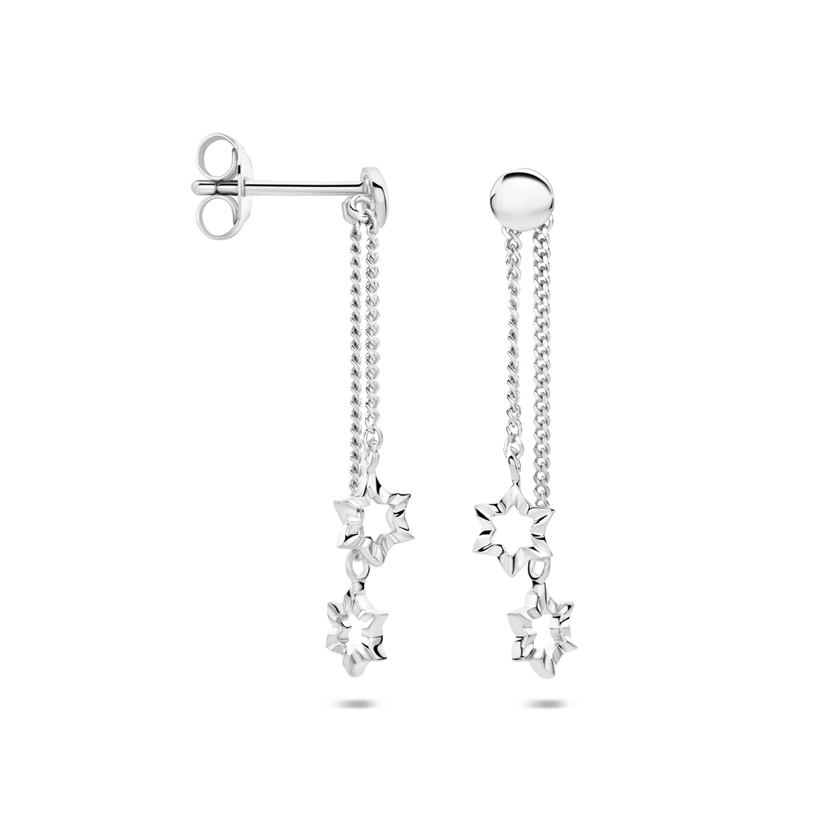 oorhangers  ster zilver gerhodineerd