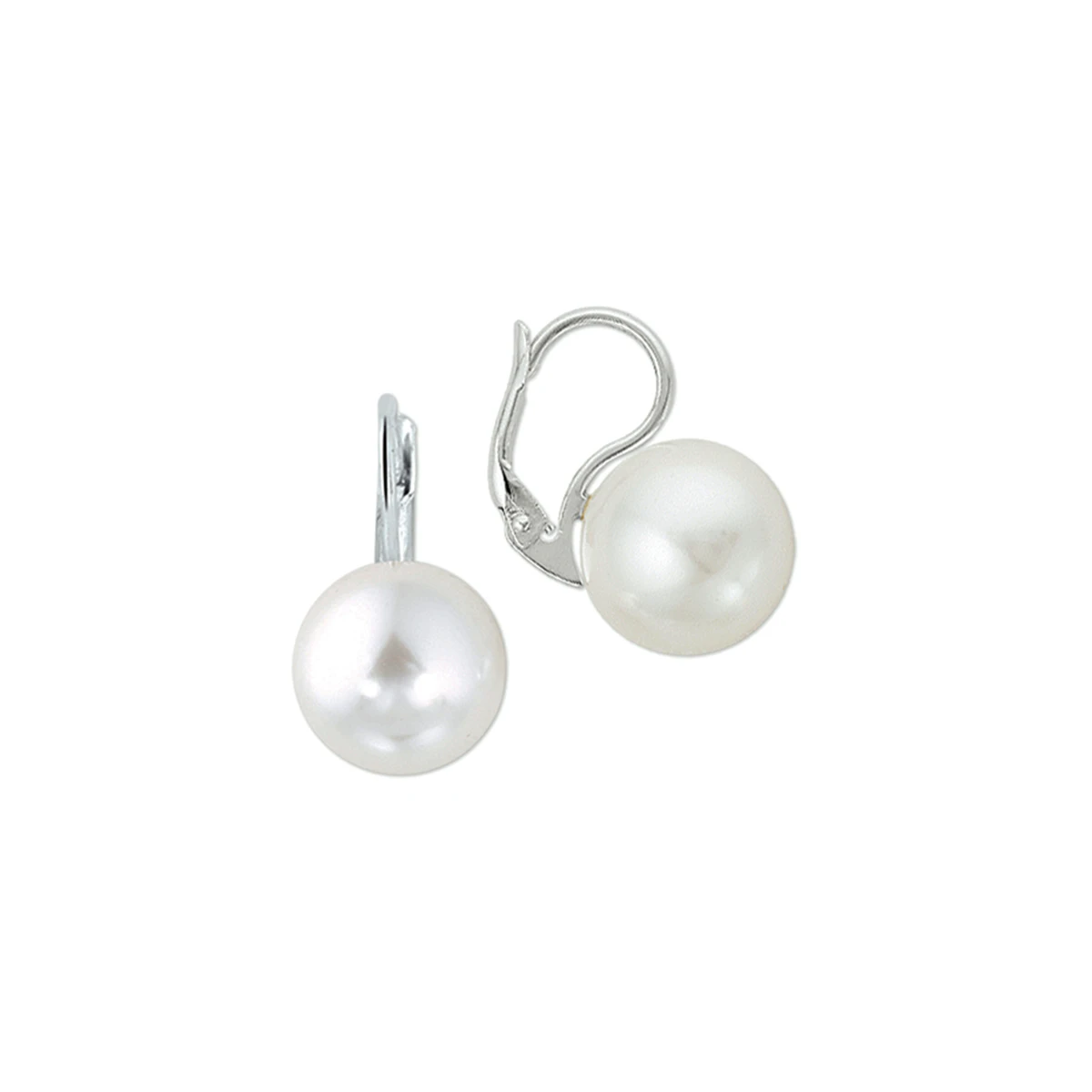oorhangers synth. parel brisur haak zilver gerhodineerd