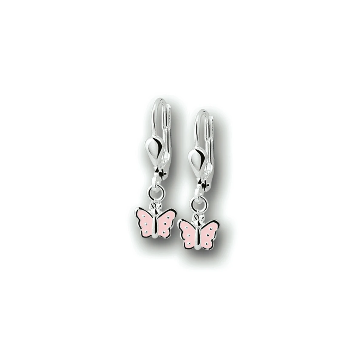 oorhangers vlinder brisur haak zilver wit