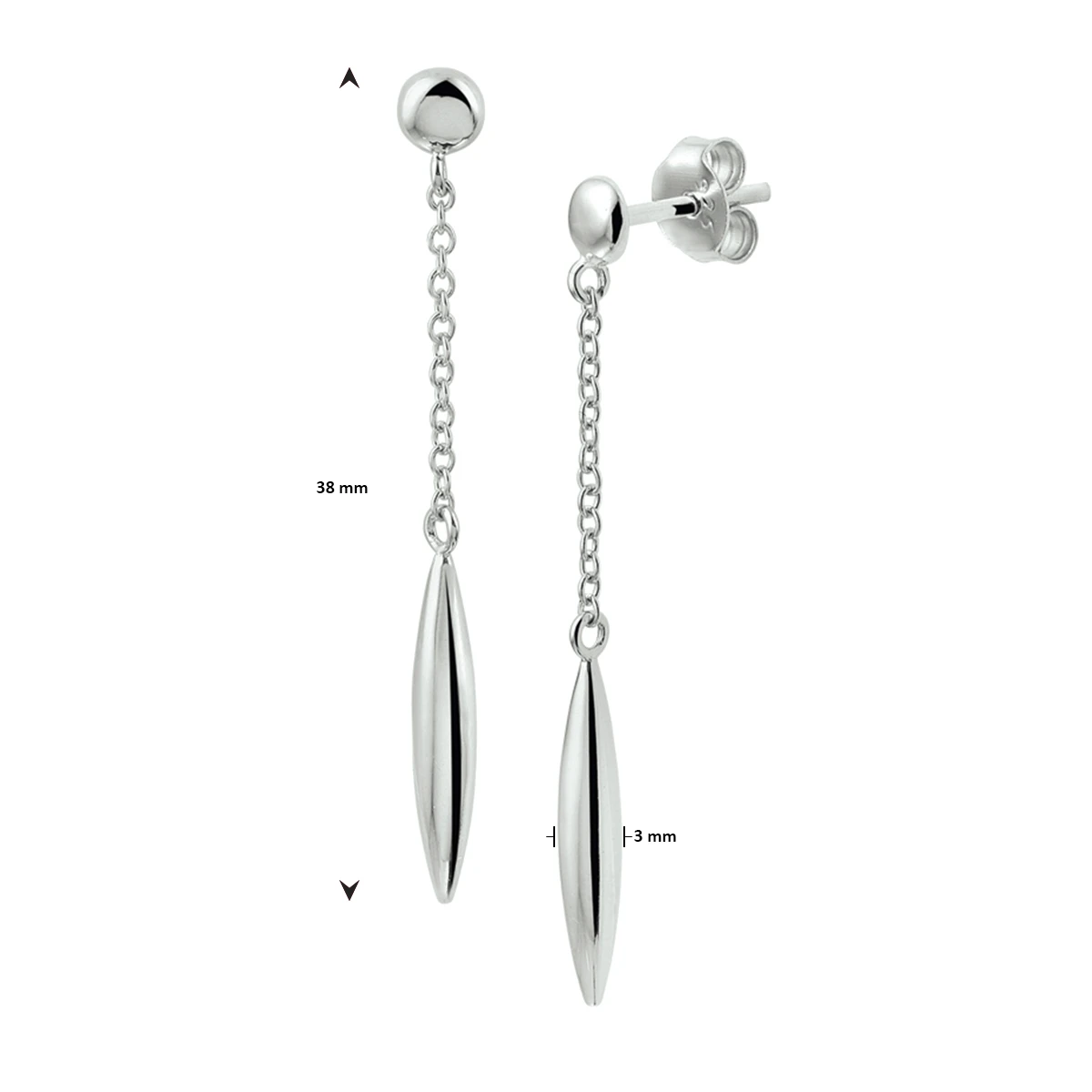oorhangers zilver gerhodineerd