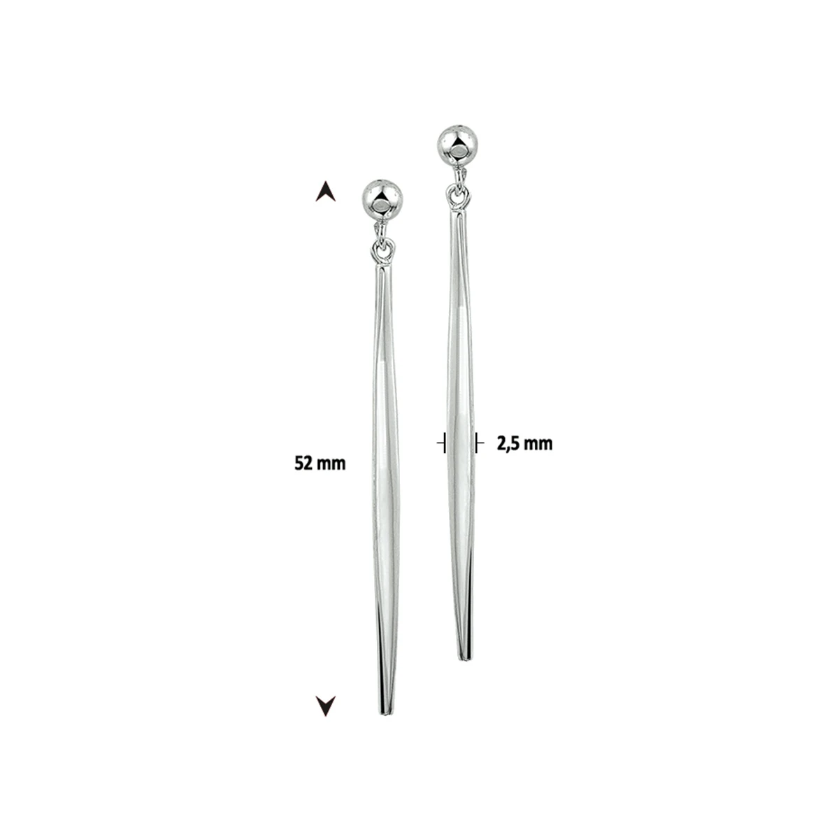 oorhangers zilver gerhodineerd