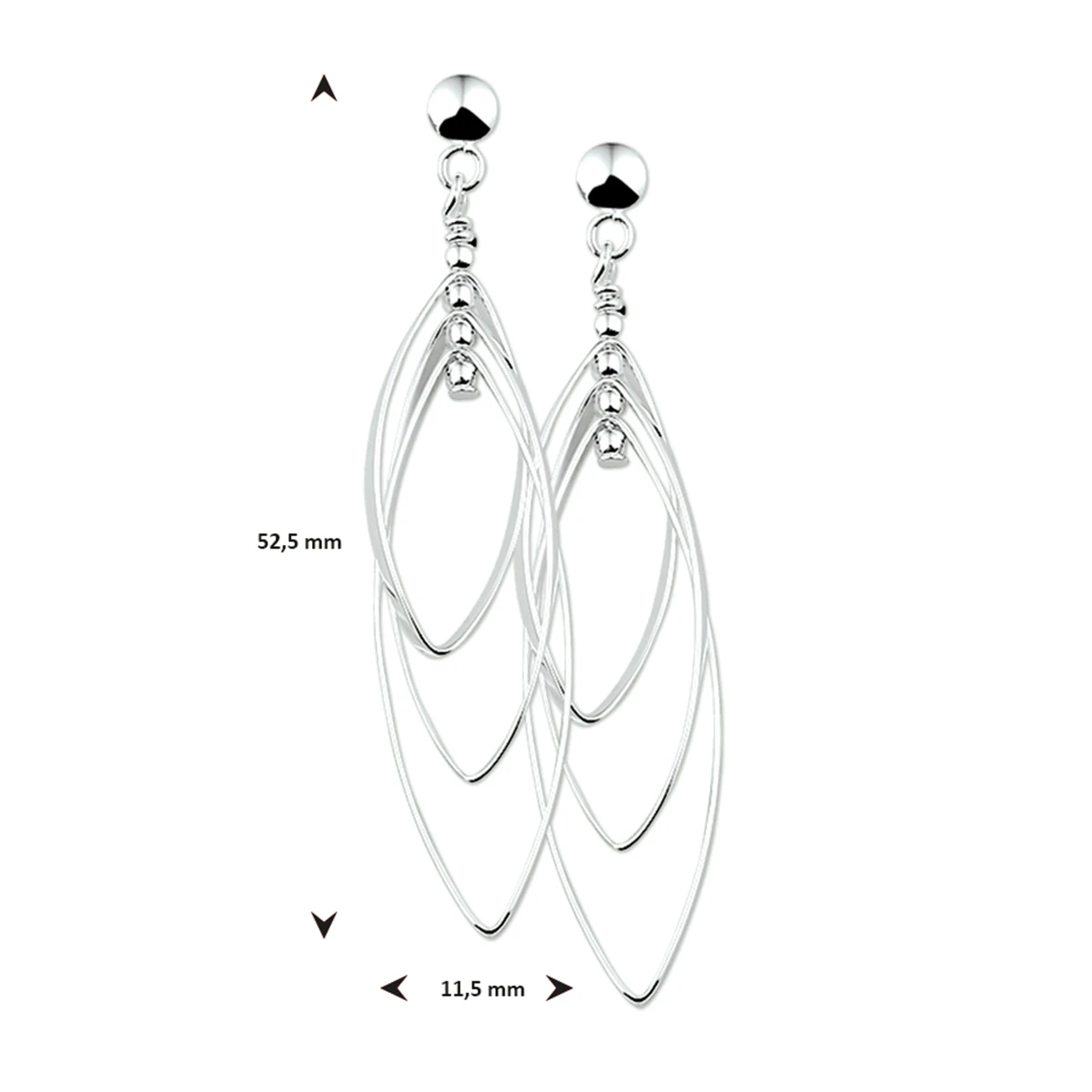 oorhangers zilver wit