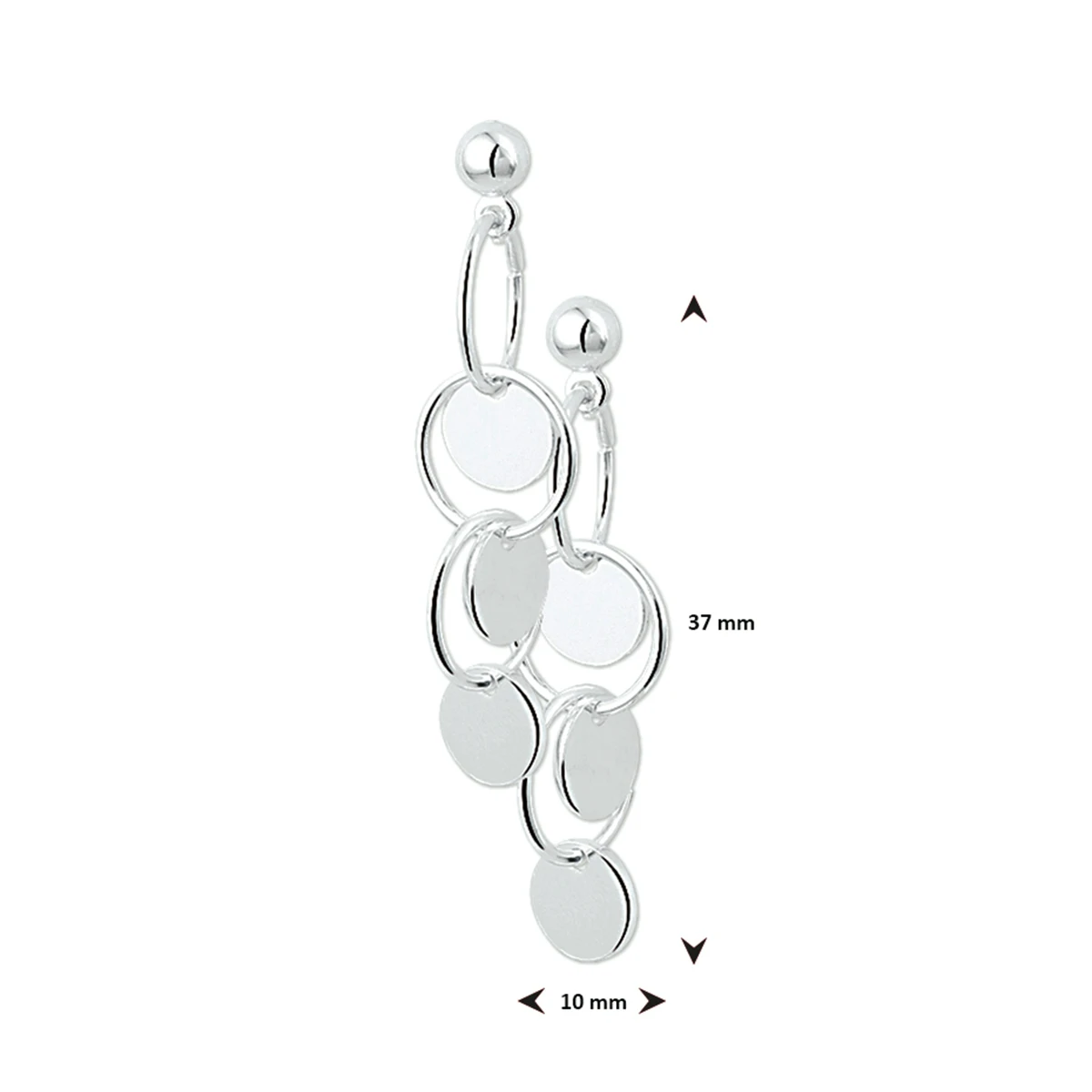 oorhangers zilver wit
