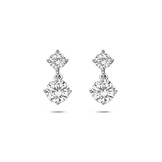 oorhangers zirkonia 17 mm zilver gerhodineerd