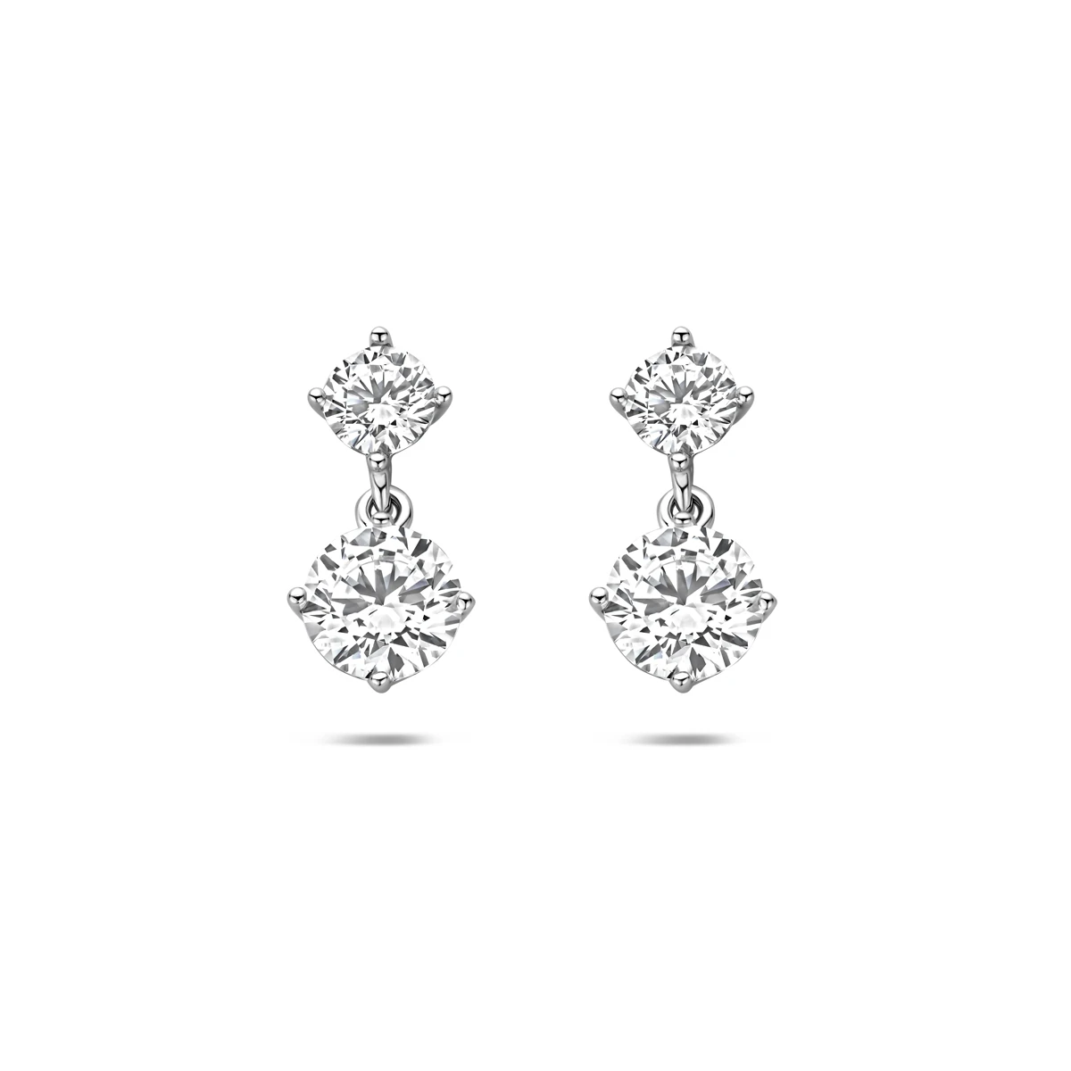 oorhangers zirkonia 17 mm zilver gerhodineerd
