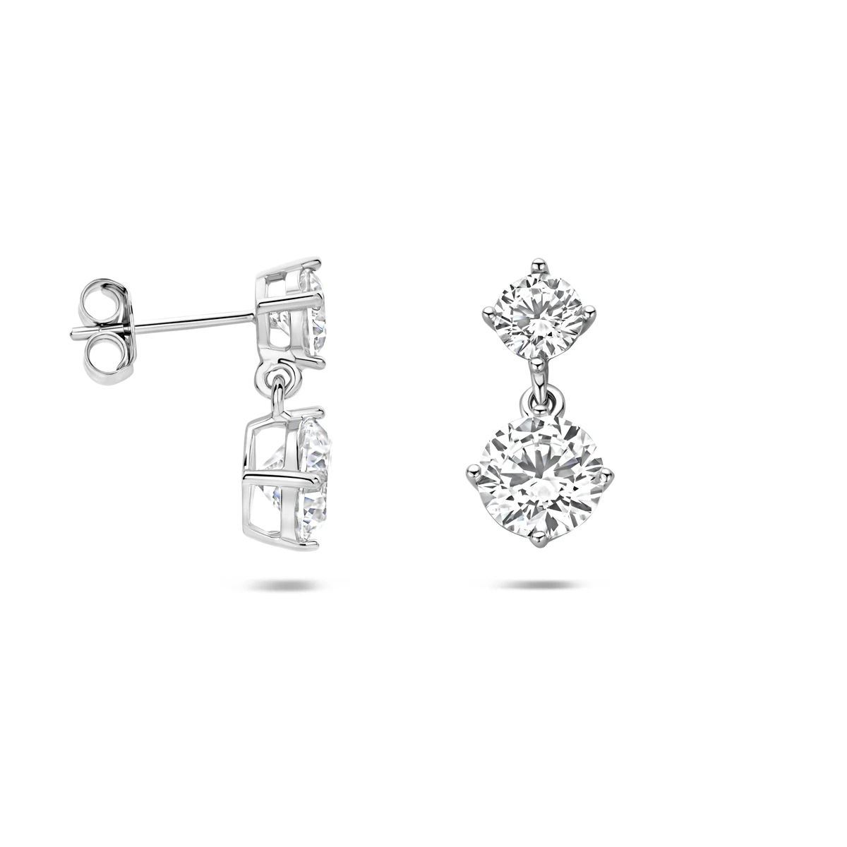 oorhangers zirkonia 17 mm zilver gerhodineerd