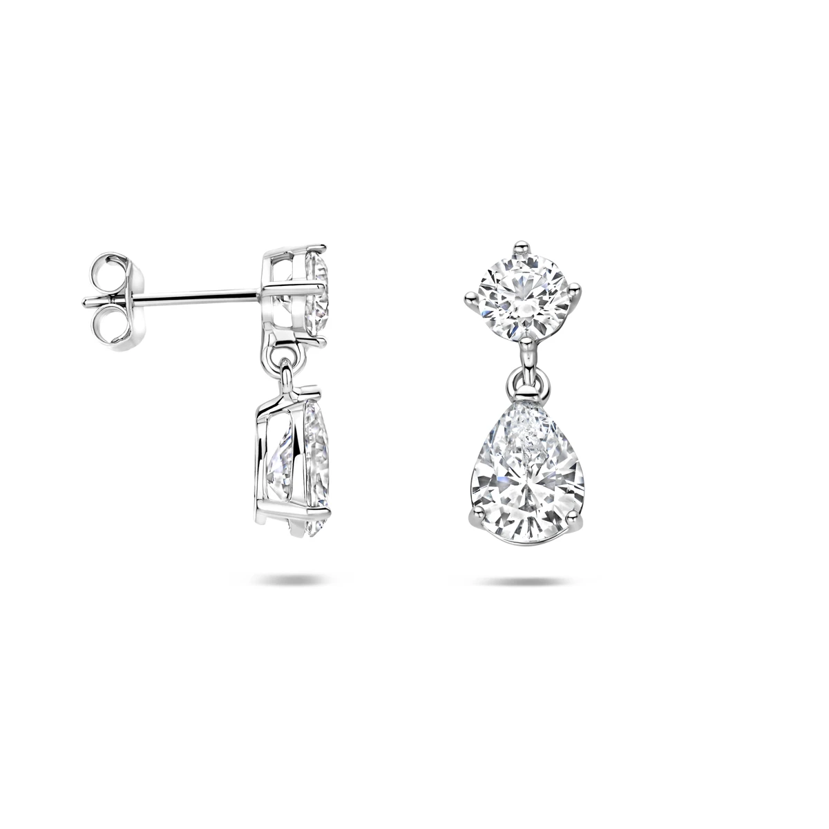 oorhangers zirkonia 18,5 mm zilver gerhodineerd