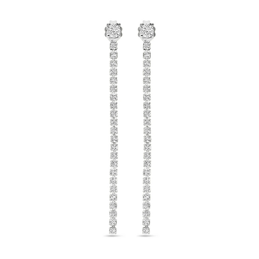 oorhangers zirkonia 55 mm zilver gerhodineerd