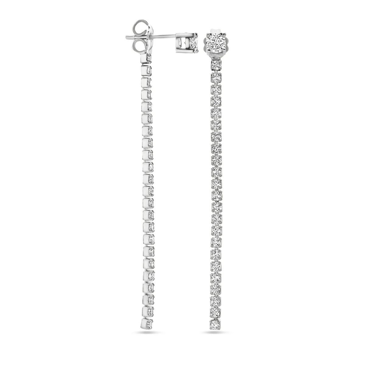oorhangers zirkonia 55 mm zilver gerhodineerd