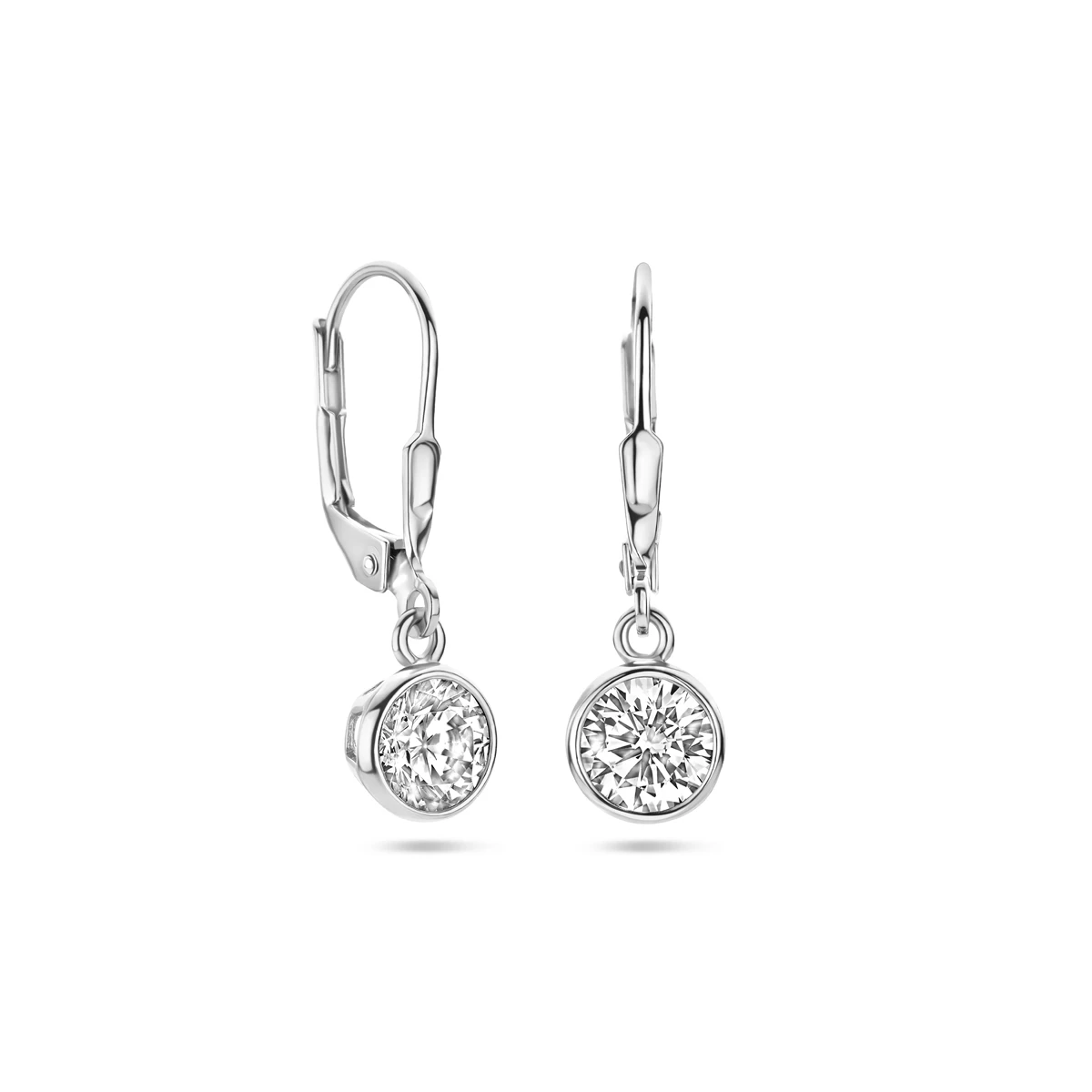 oorhangers zirkonia brisur haak zilver gerhodineerd