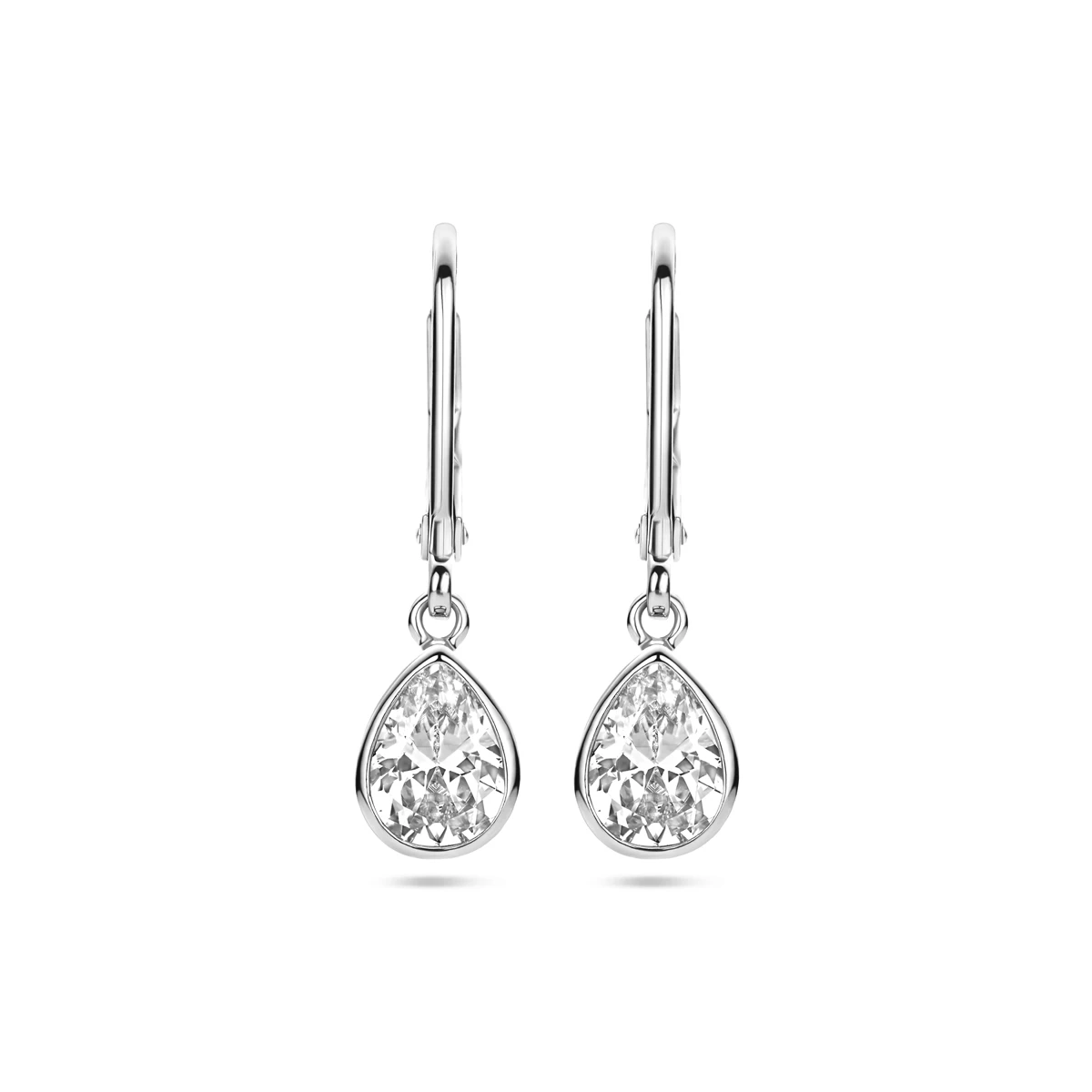 oorhangers zirkonia brisur haak zilver gerhodineerd