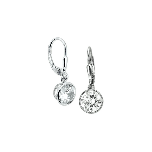 oorhangers zirkonia brisur haak zilver gerhodineerd