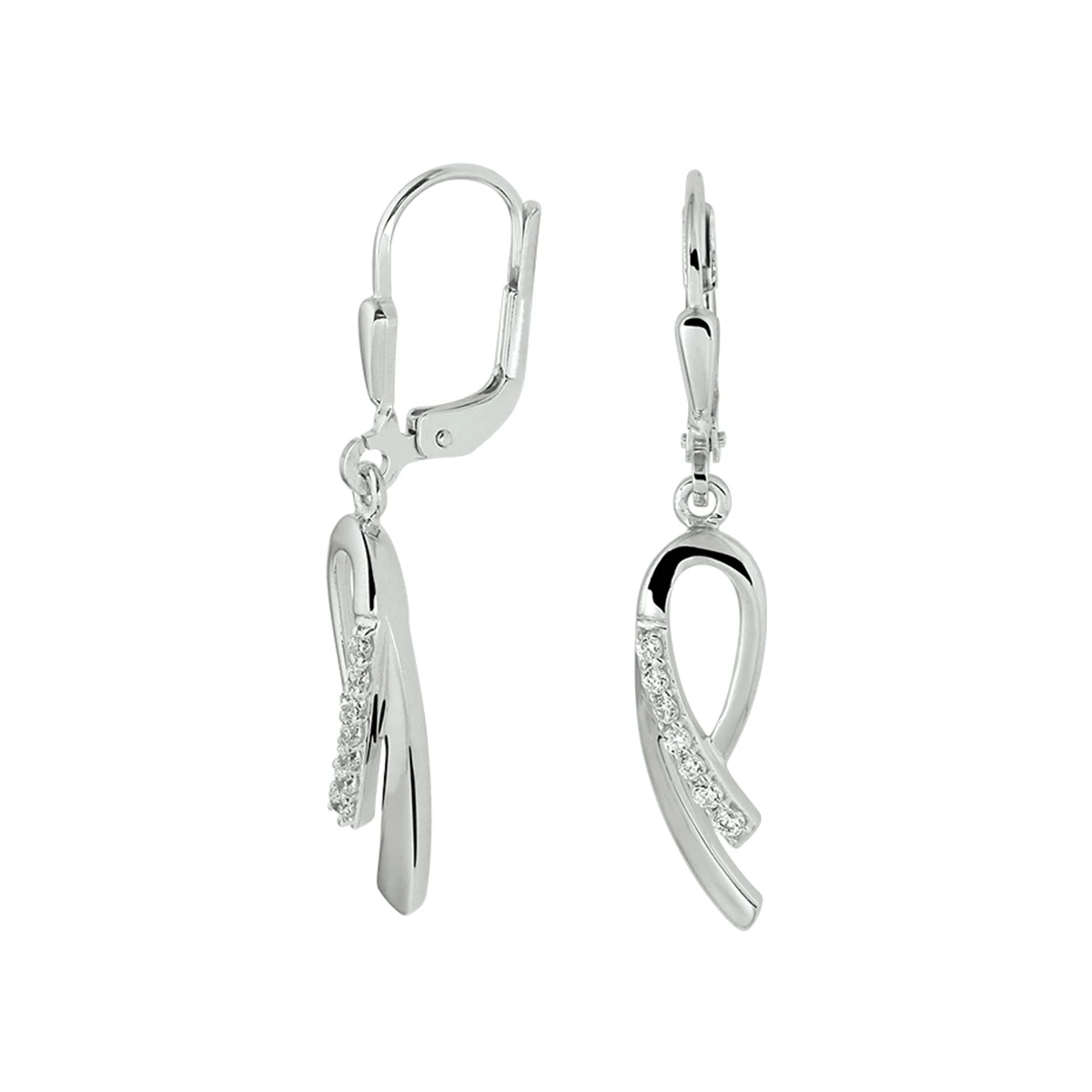 oorhangers zirkonia brisur haak zilver gerhodineerd