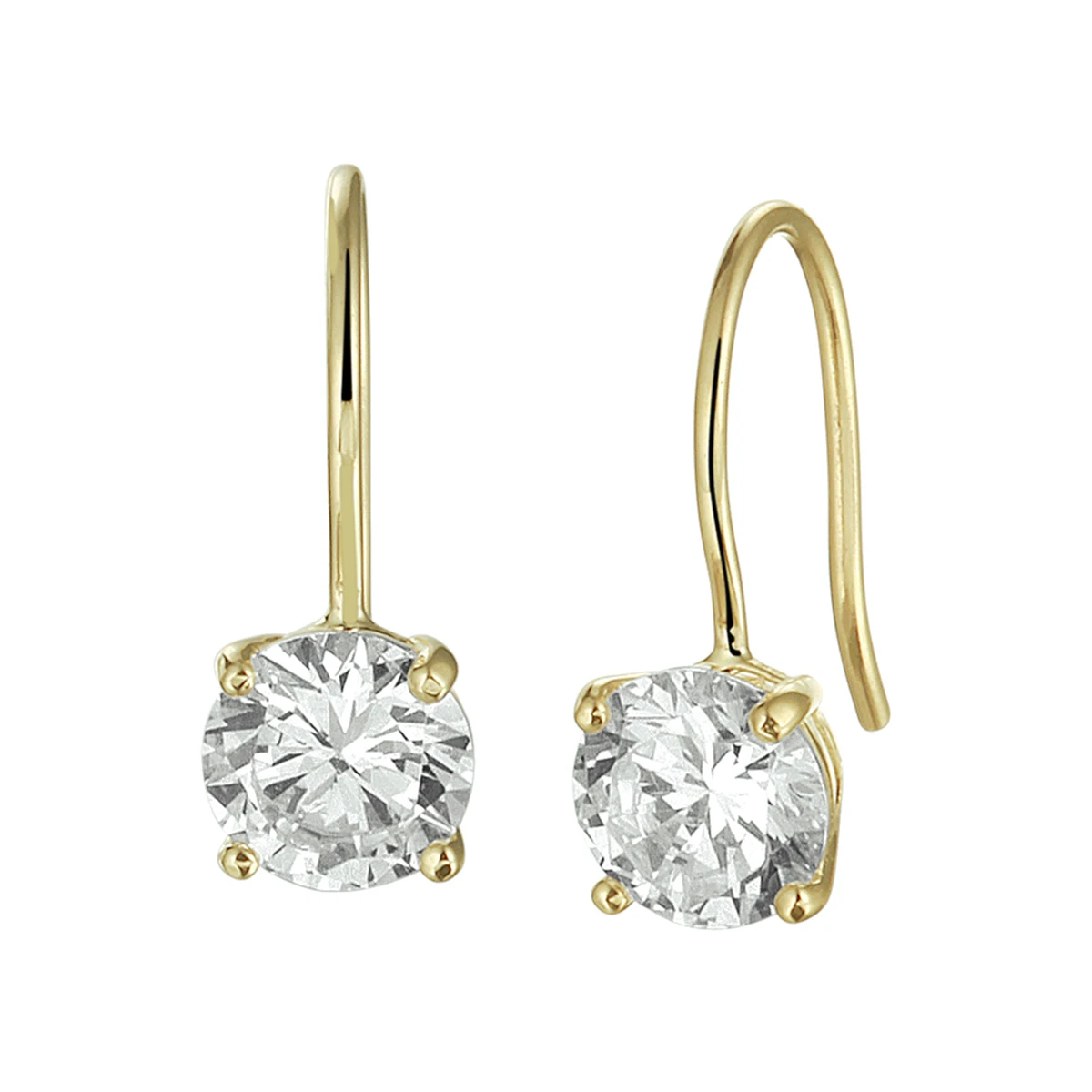 oorhangers zirkonia franse haak 14K geelgoud