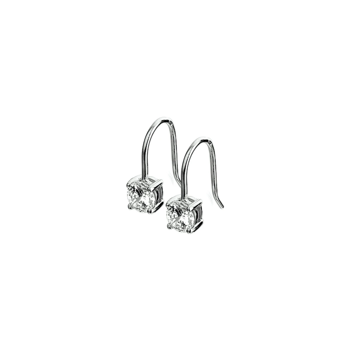 oorhangers zirkonia franse haak zilver gerhodineerd