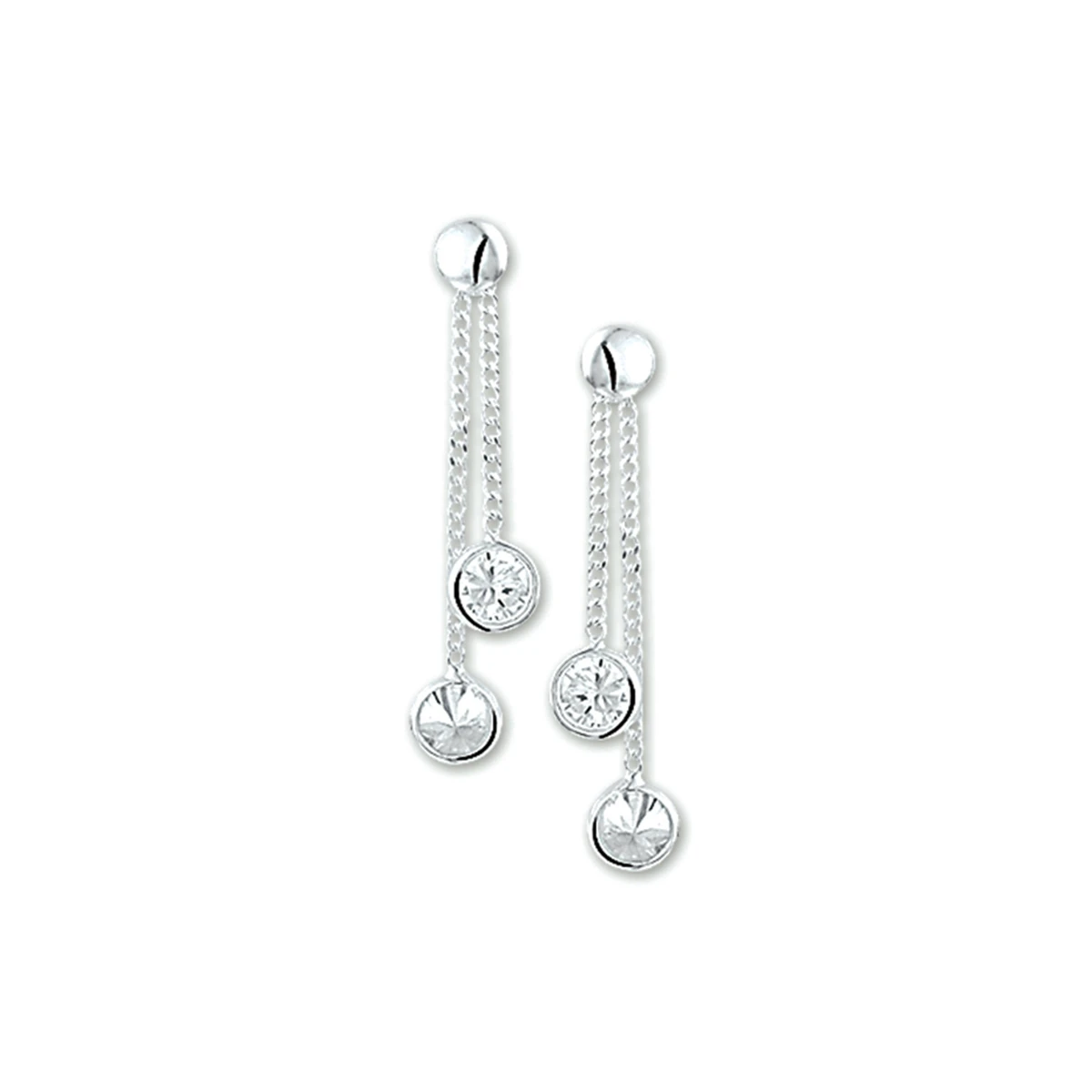 oorhangers zirkonia zilver gerhodineerd
