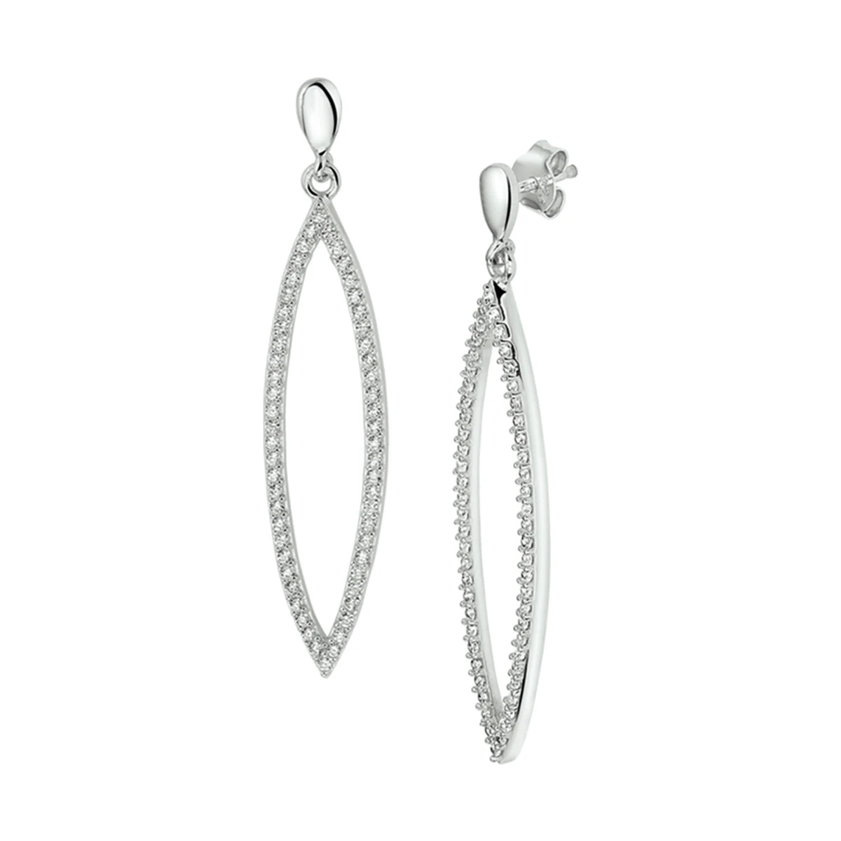 oorhangers zirkonia zilver gerhodineerd
