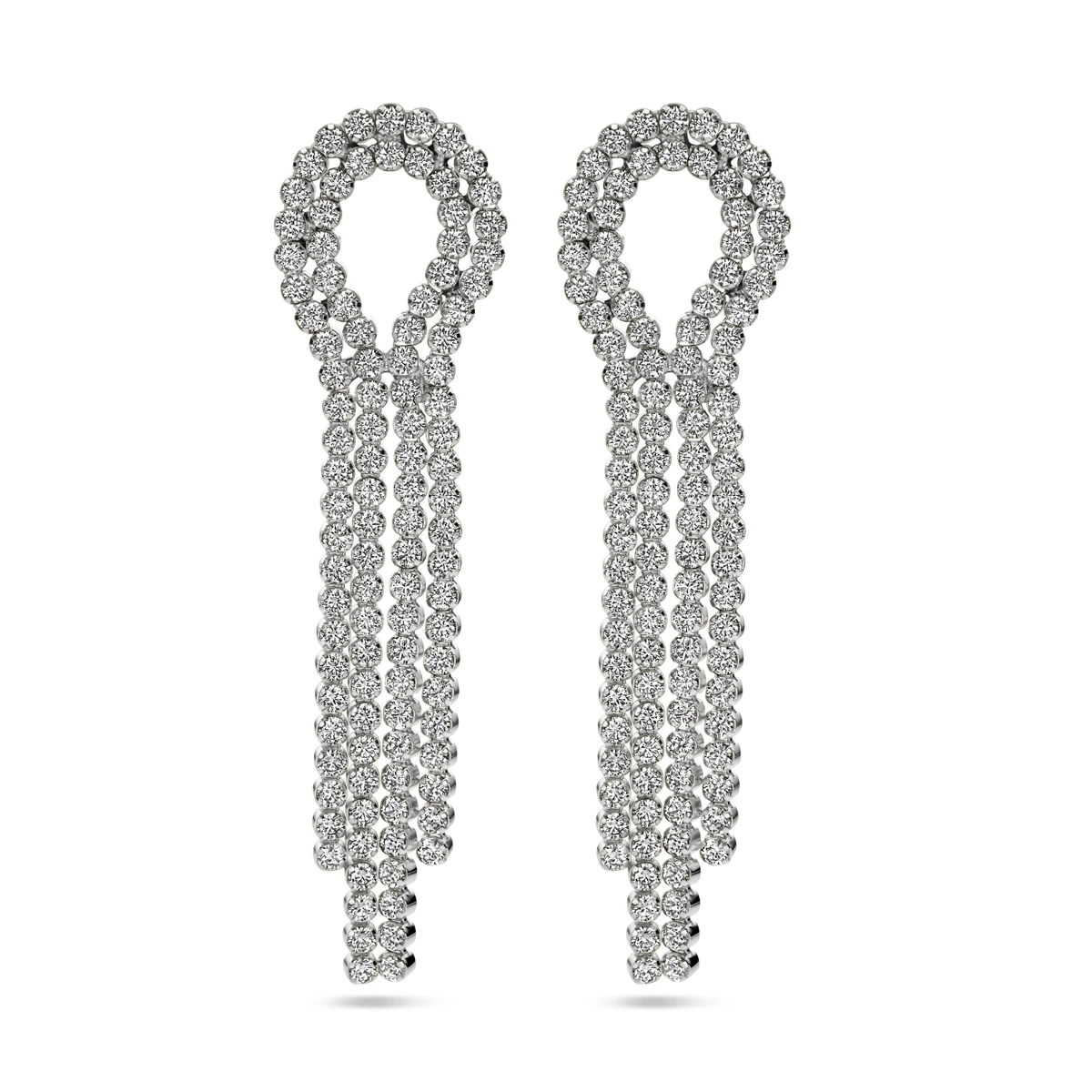 oorhangers zirkonia zilver gerhodineerd