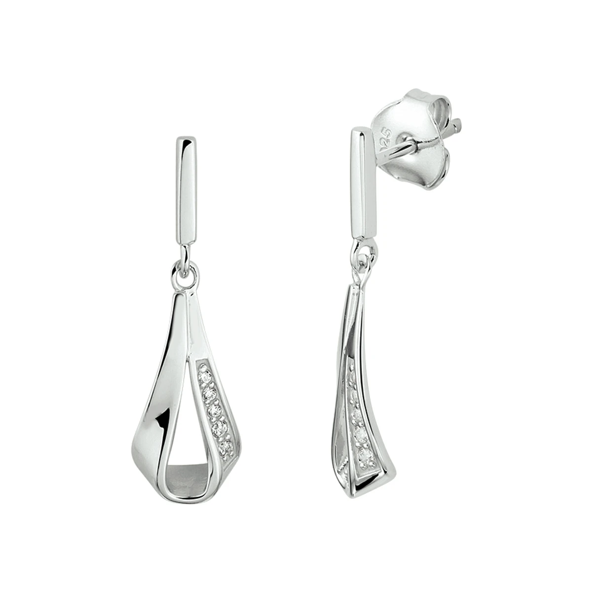 oorhangers zirkonia zilver gerhodineerd