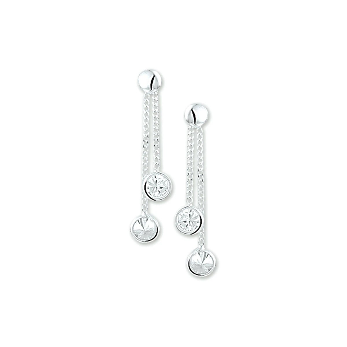 oorhangers zirkonia zilver wit