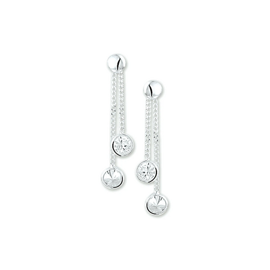 oorhangers zirkonia zilver wit