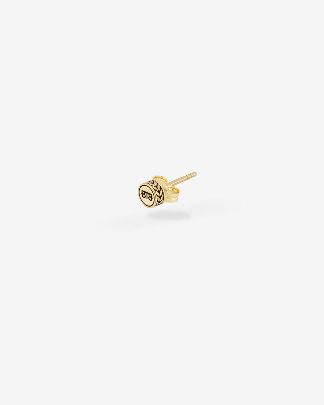G040 one - Barbara Logo Gold Earstud 14kt YG Single Piece