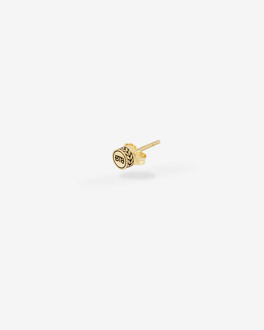 G040 one - Barbara Logo Gold Earstud 14kt YG Single Piece