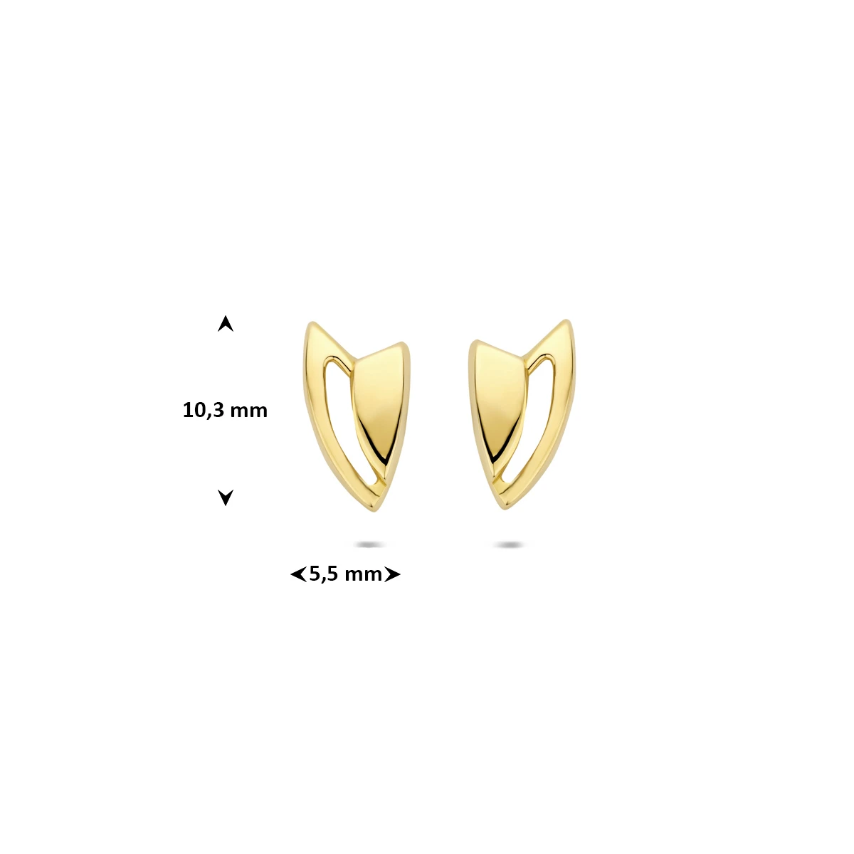 oorknoppen 10,3 mm 14K geelgoud