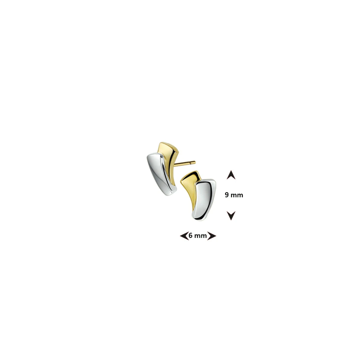 oorknoppen 14K bicolor goud geel/wit