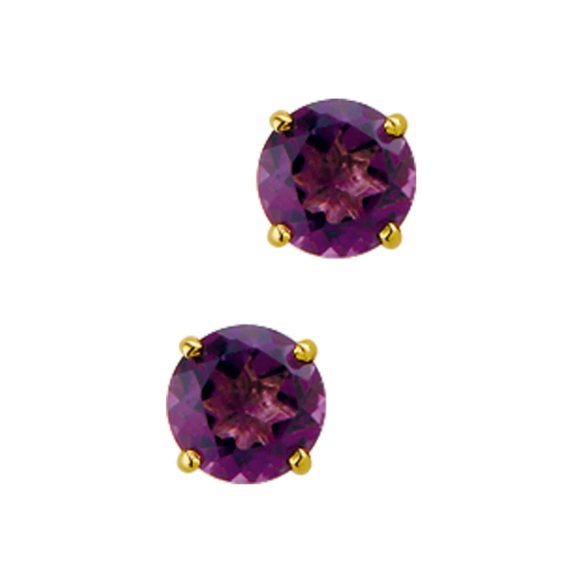 oorknoppen amethist 14K geelgoud