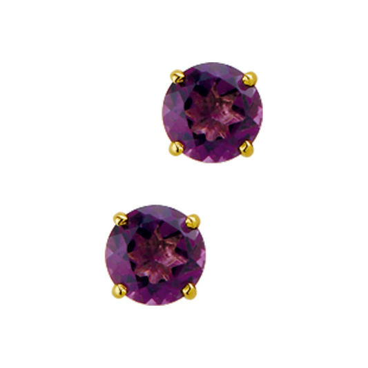 oorknoppen amethist 14K geelgoud