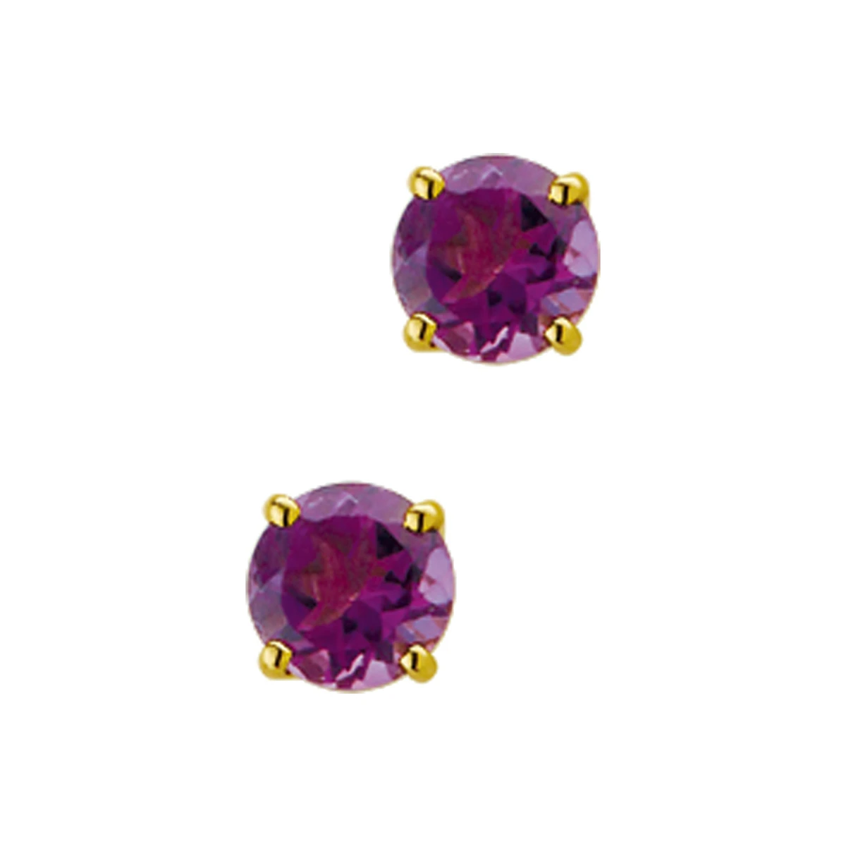oorknoppen amethist 14K geelgoud