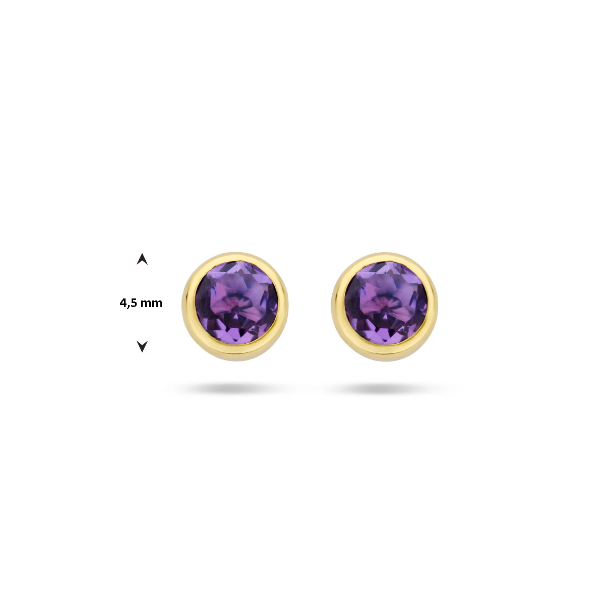 oorknoppen amethist 14K geelgoud
