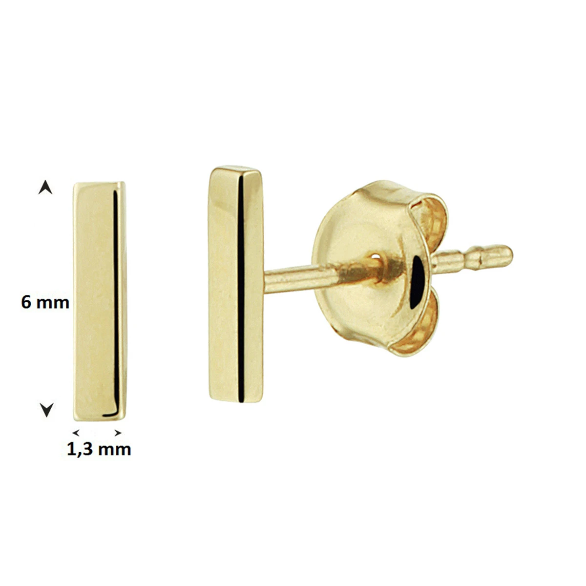 oorknoppen balkje 14K geelgoud