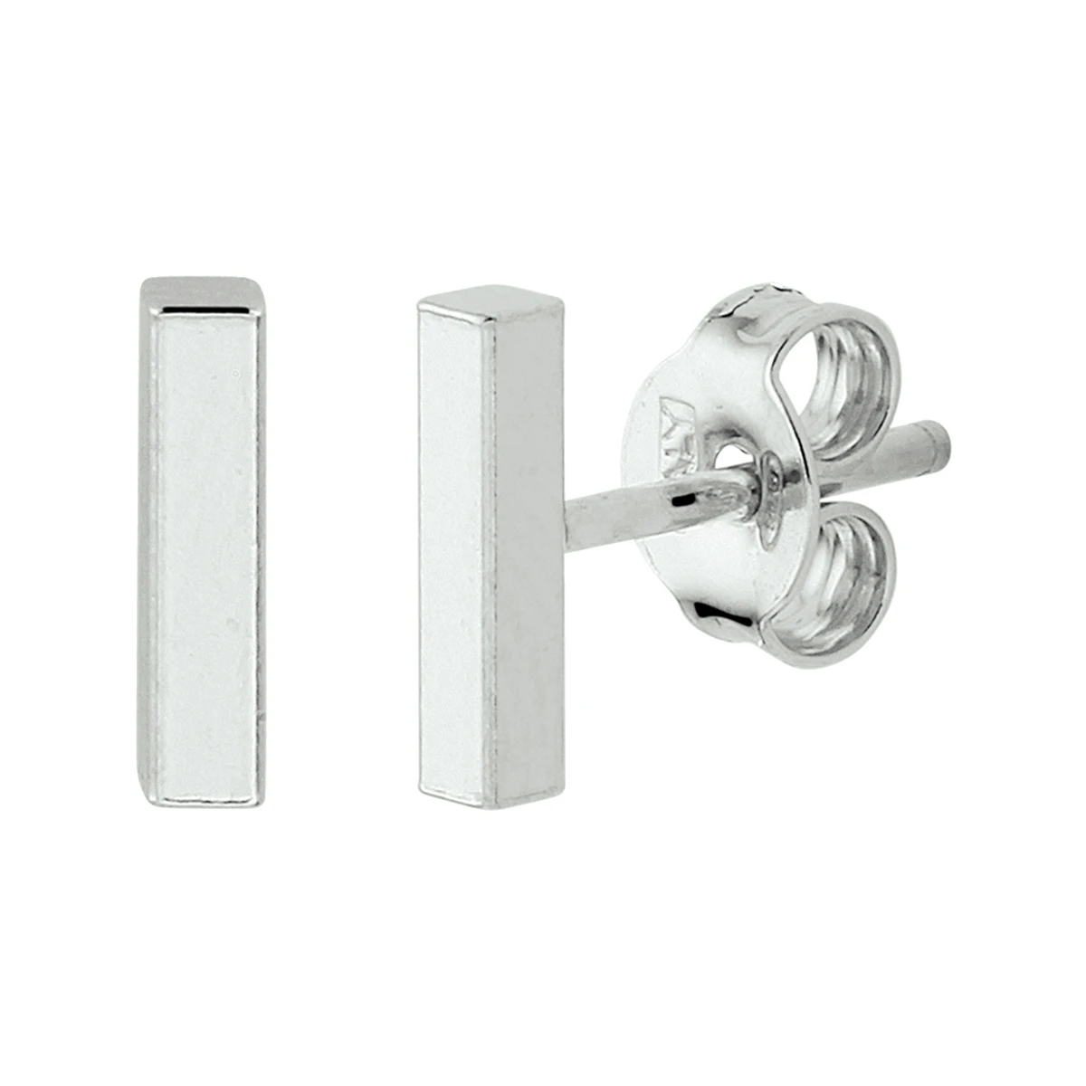 oorknoppen balkje 8 mm zilver gerhodineerd