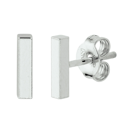 oorknoppen balkje 8 mm zilver gerhodineerd